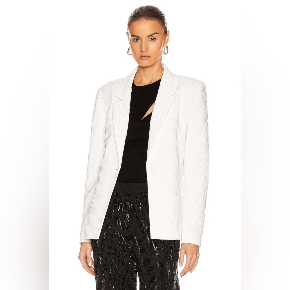 RtA ivory denim sasha studded blazer in White Stone women's Sz L